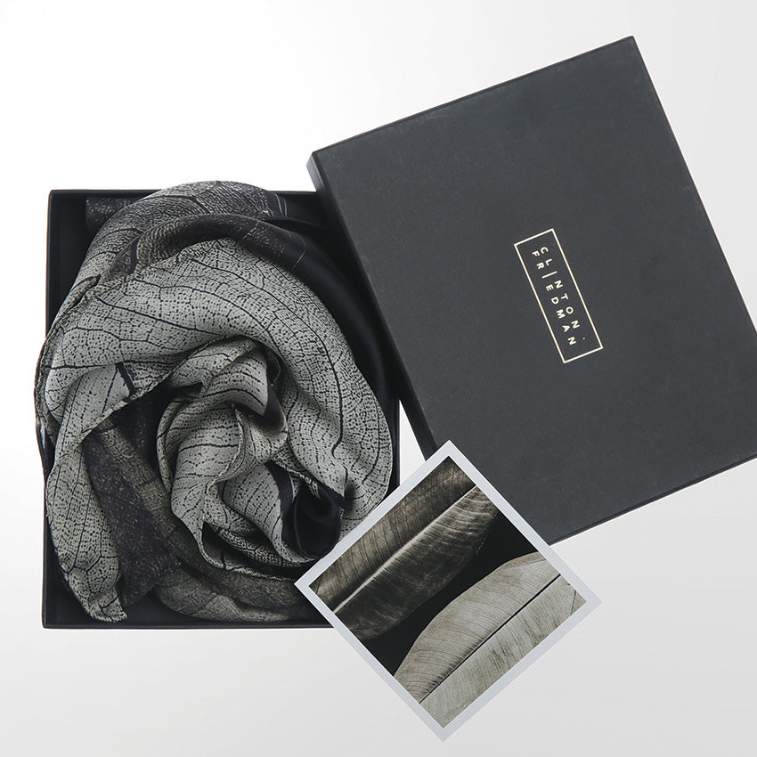 Silk Scarf - Midnight Ficus